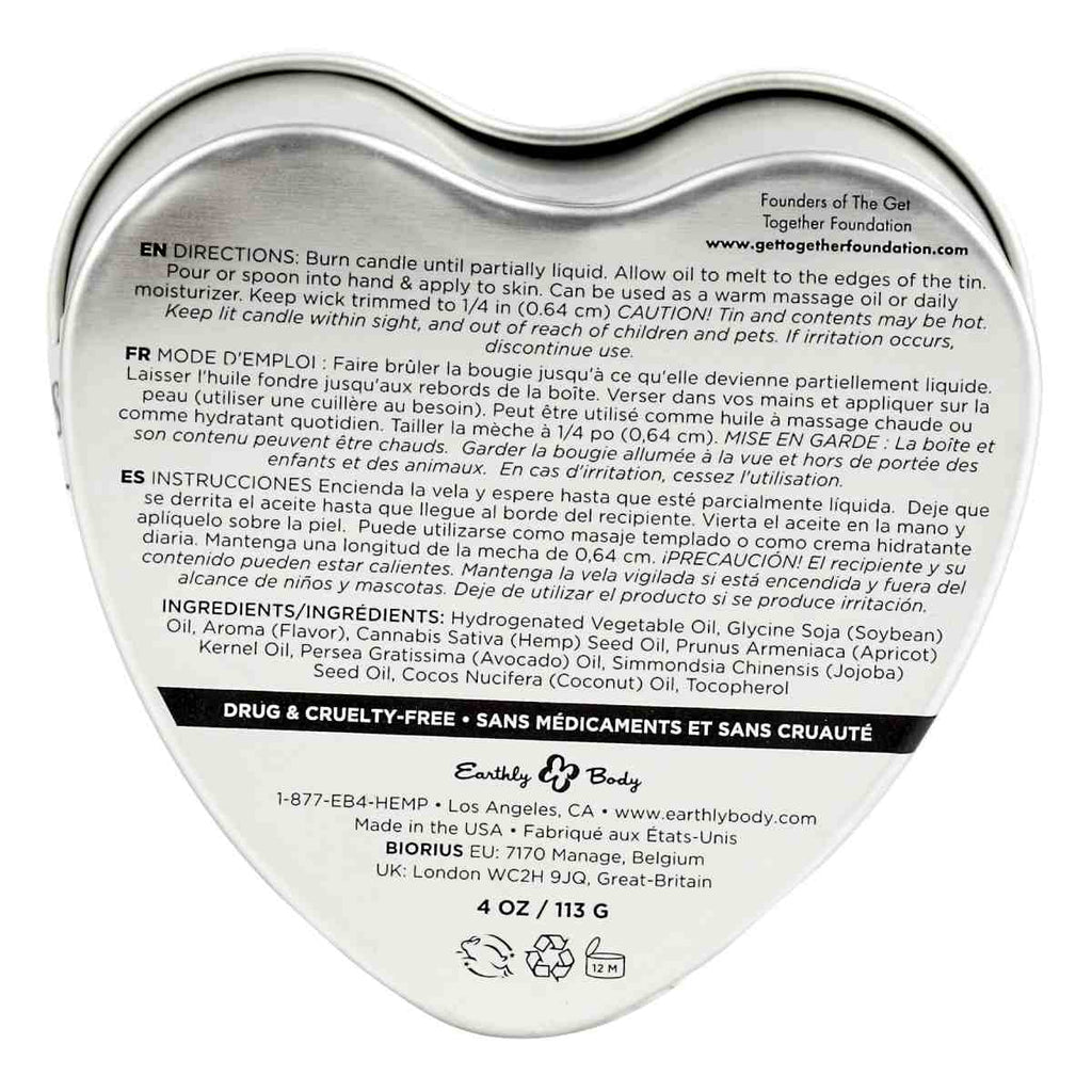 Earthly Body Edible Massage Candle (4 oz, Strawberry Flavor) image 1