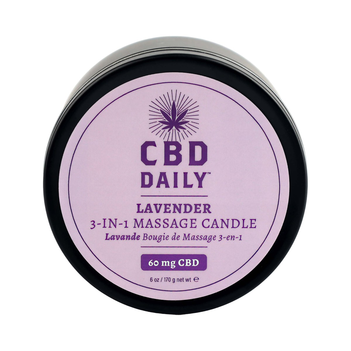 CBD Daily Lavender Massage Candle 60mg image 3