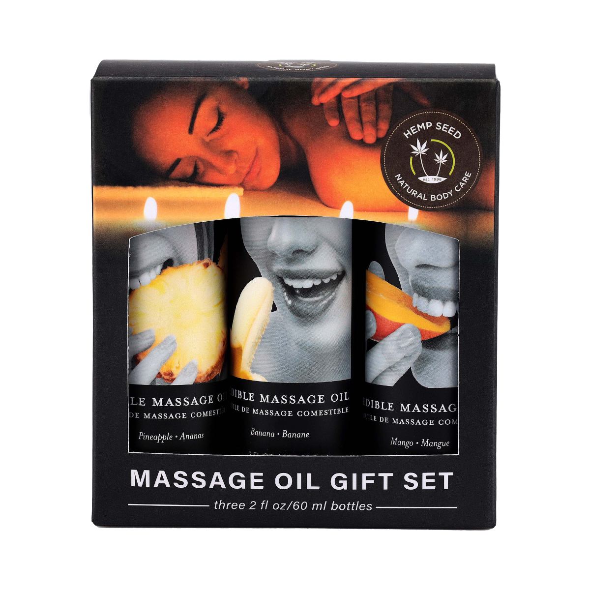 Earthly Body Edible Massage Oil Gift Set (2 oz, Tropical Set) image 0