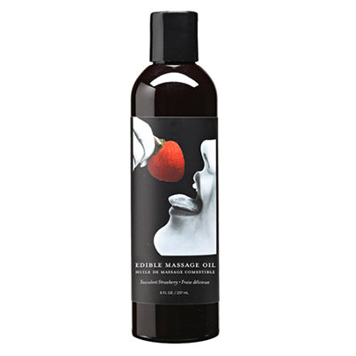 Earthly Body Edible Massage Oil (Strawberry) - 8 oz image