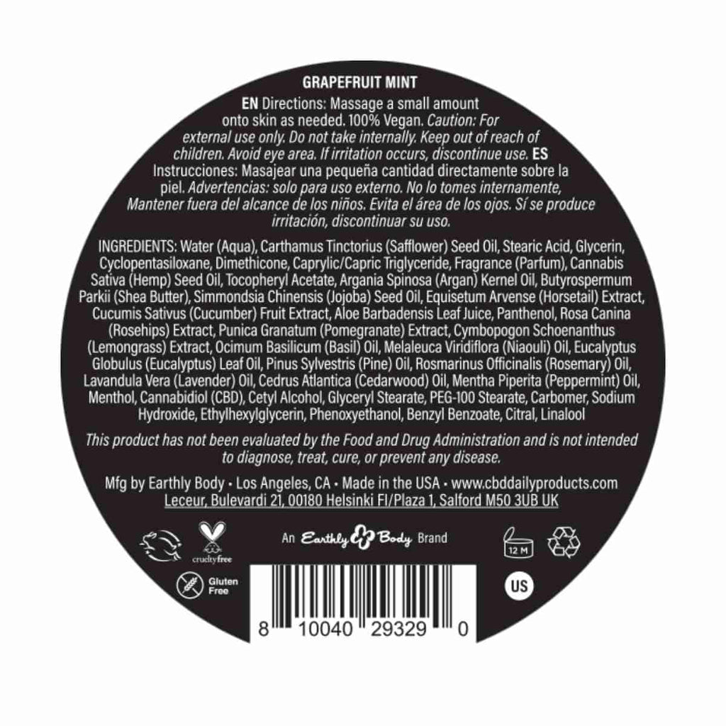 CBD Daily Ultimate Strength Intensive Cream (Grapefruit Mint, 600mg, 5 oz.) image 3