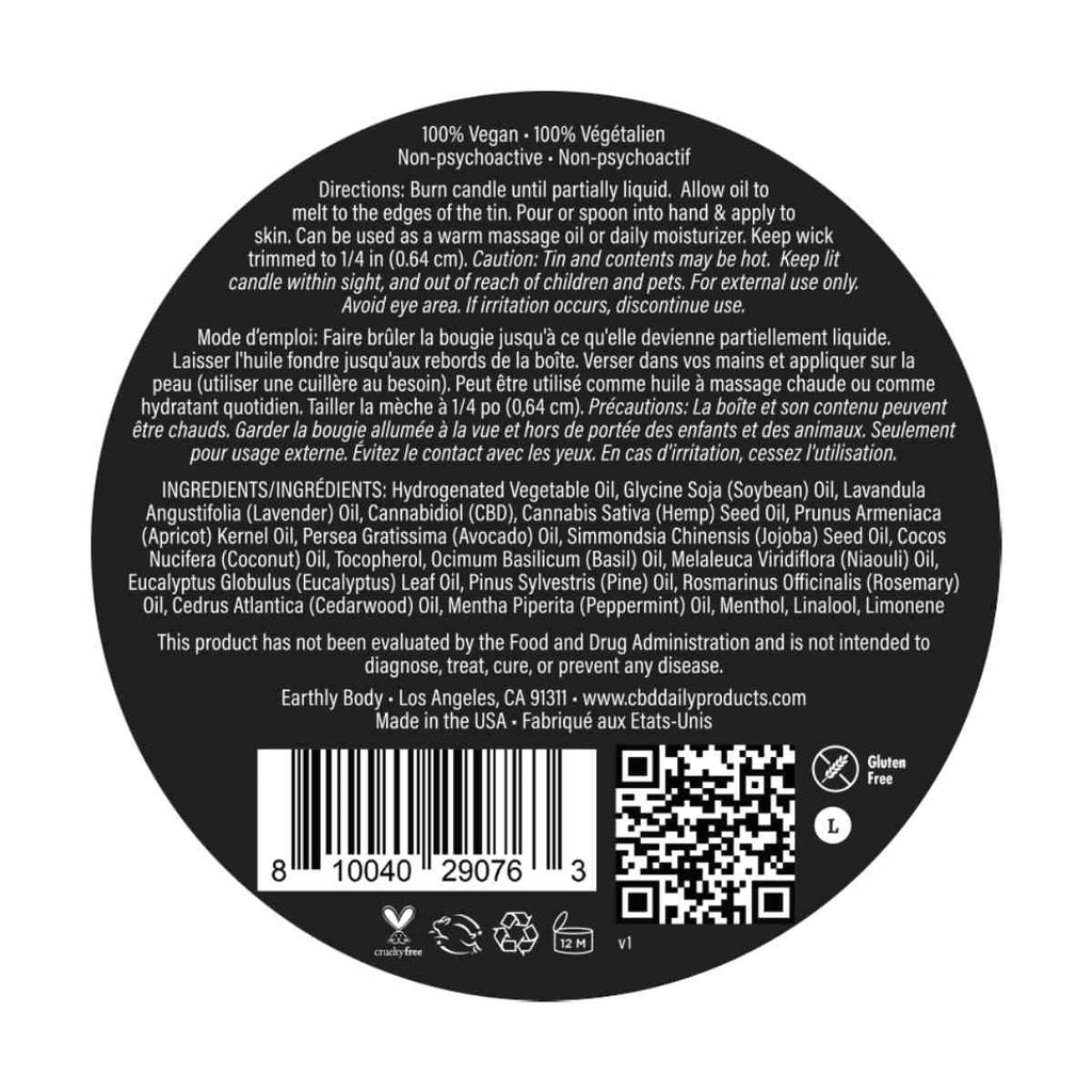 CBD Daily Lavender Massage Candle 60mg image 5