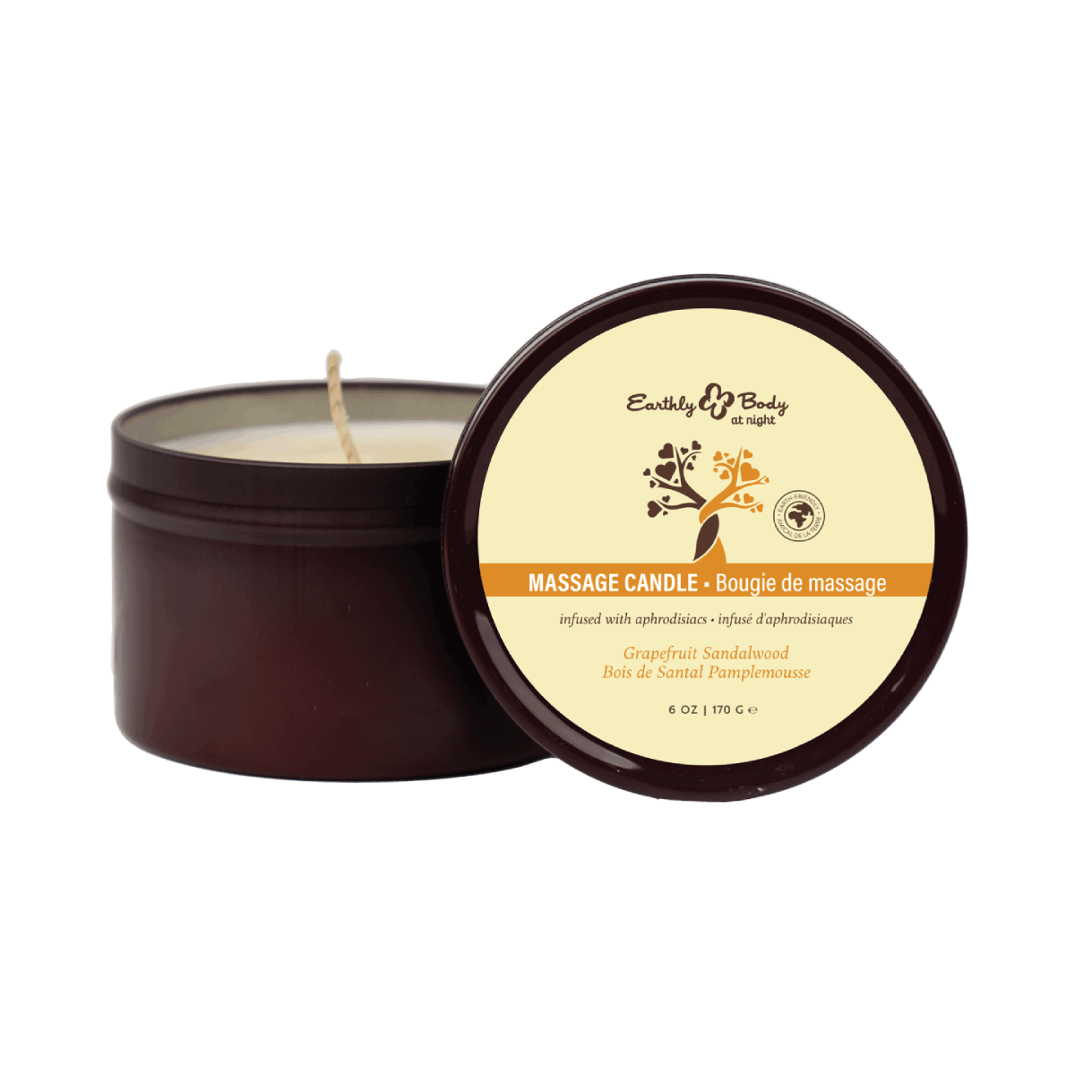 Earthly Body at Night Aphrodisiac Candle 6 oz Grapefruit Sandalwood Scent image 0