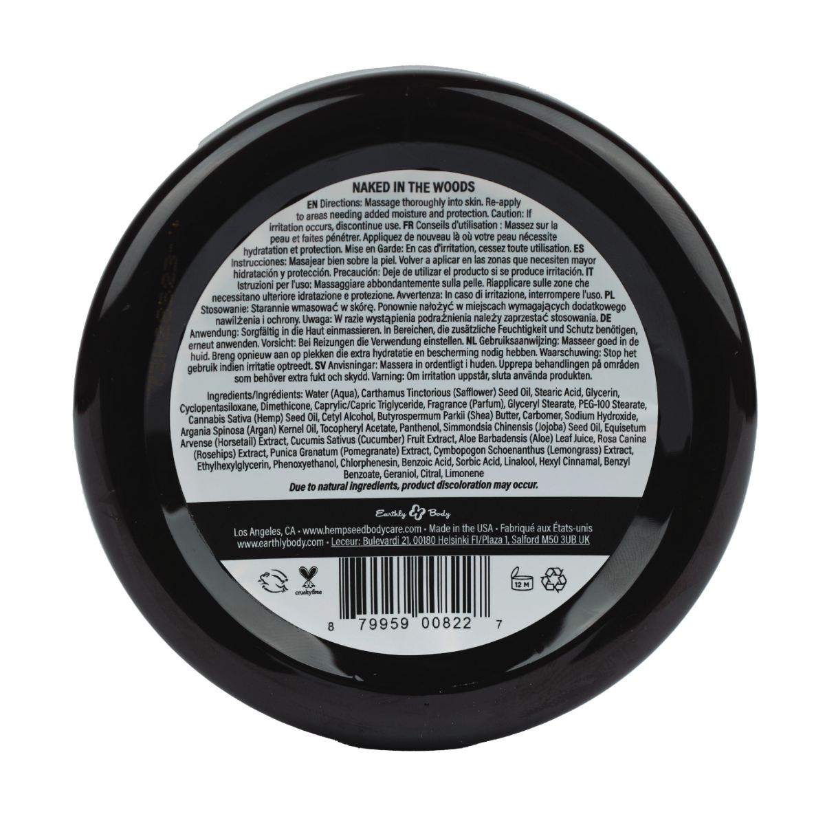 Hemp Seed Skin Butter (8 oz, Naked In The Woods Scent) image 2