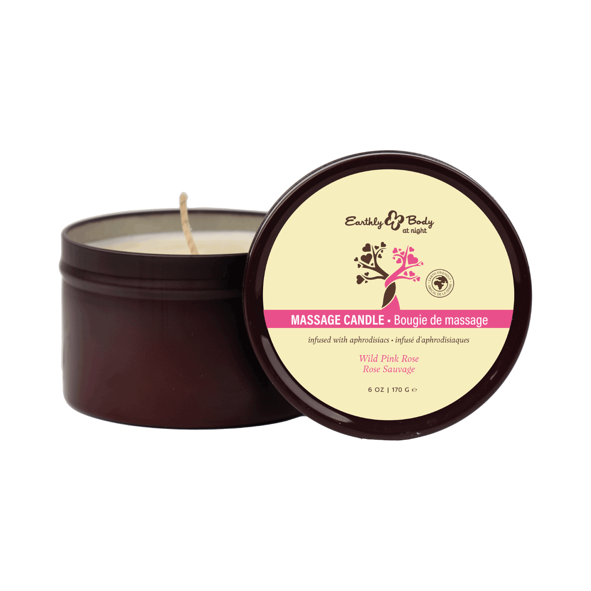 Earthly Body at Night Aphrodisiac Candle 6 oz Wild Pink Rose Scent image 0