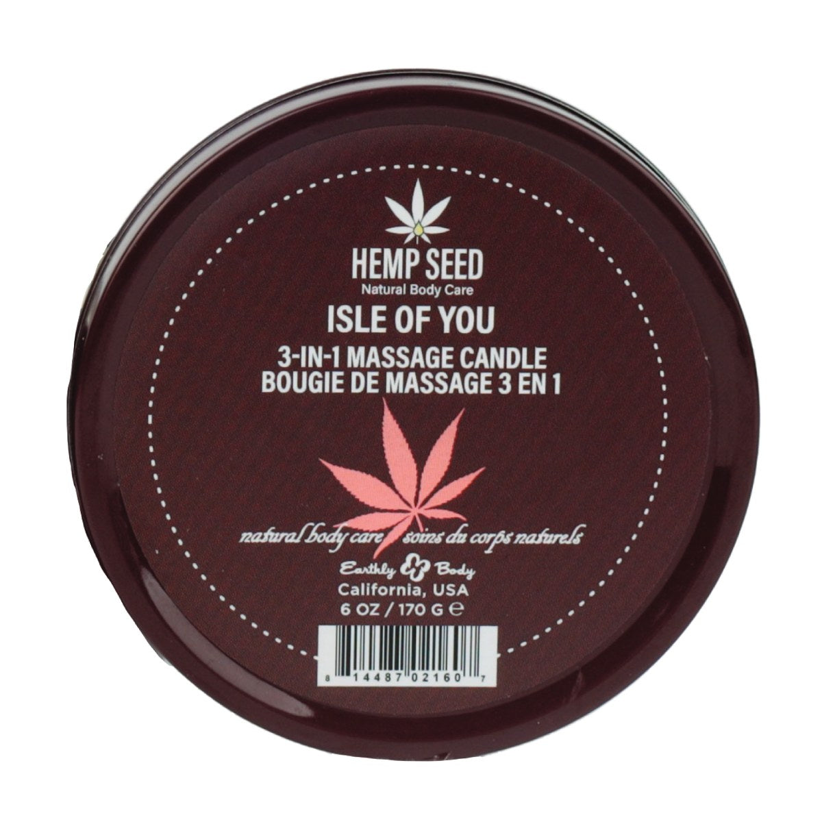 Hemp Seed 3-in-1 Massage Candle (6 oz, Isle of You Scent) image 0