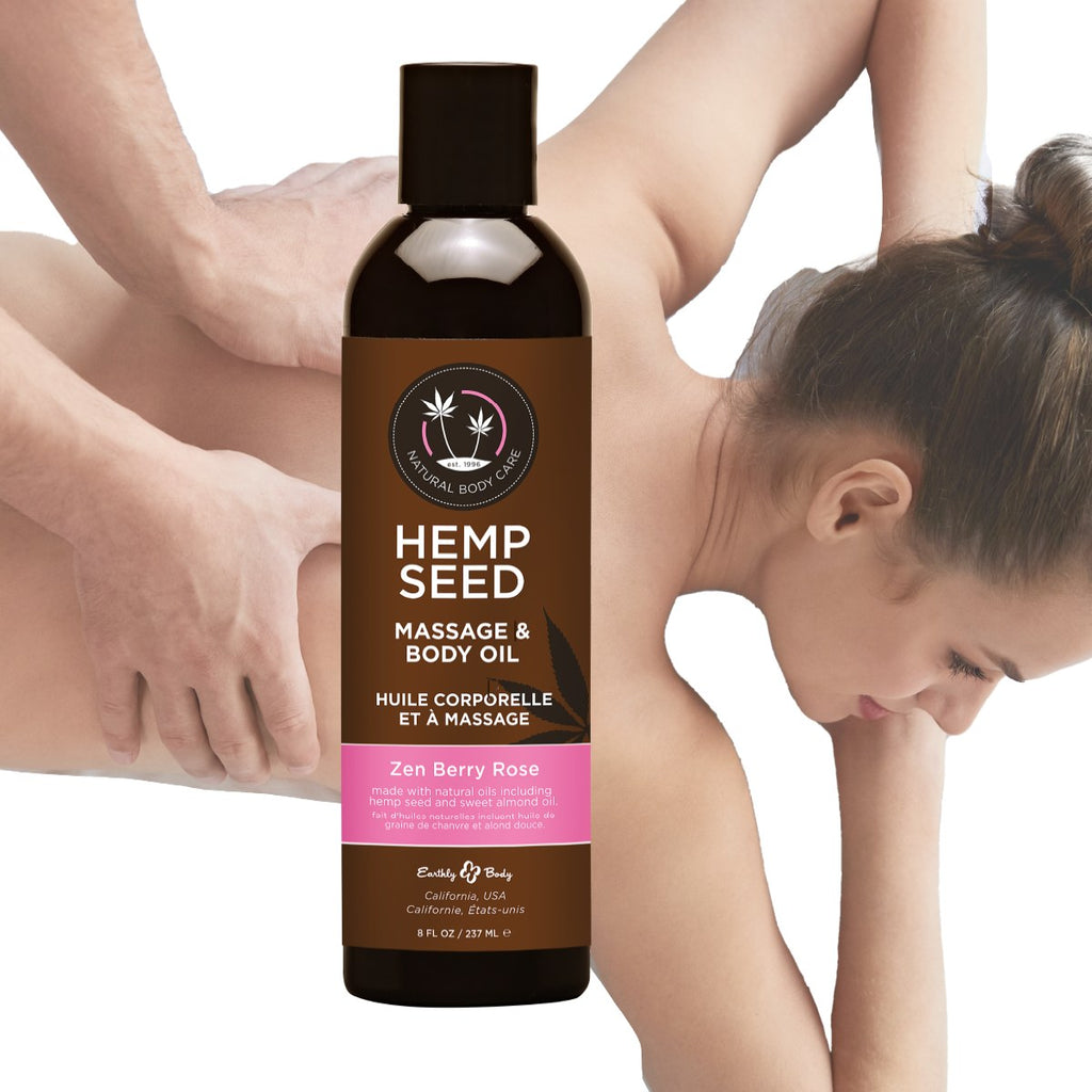 Hemp Seed Massage Oil (Zen Berry Rose Scent) image 0