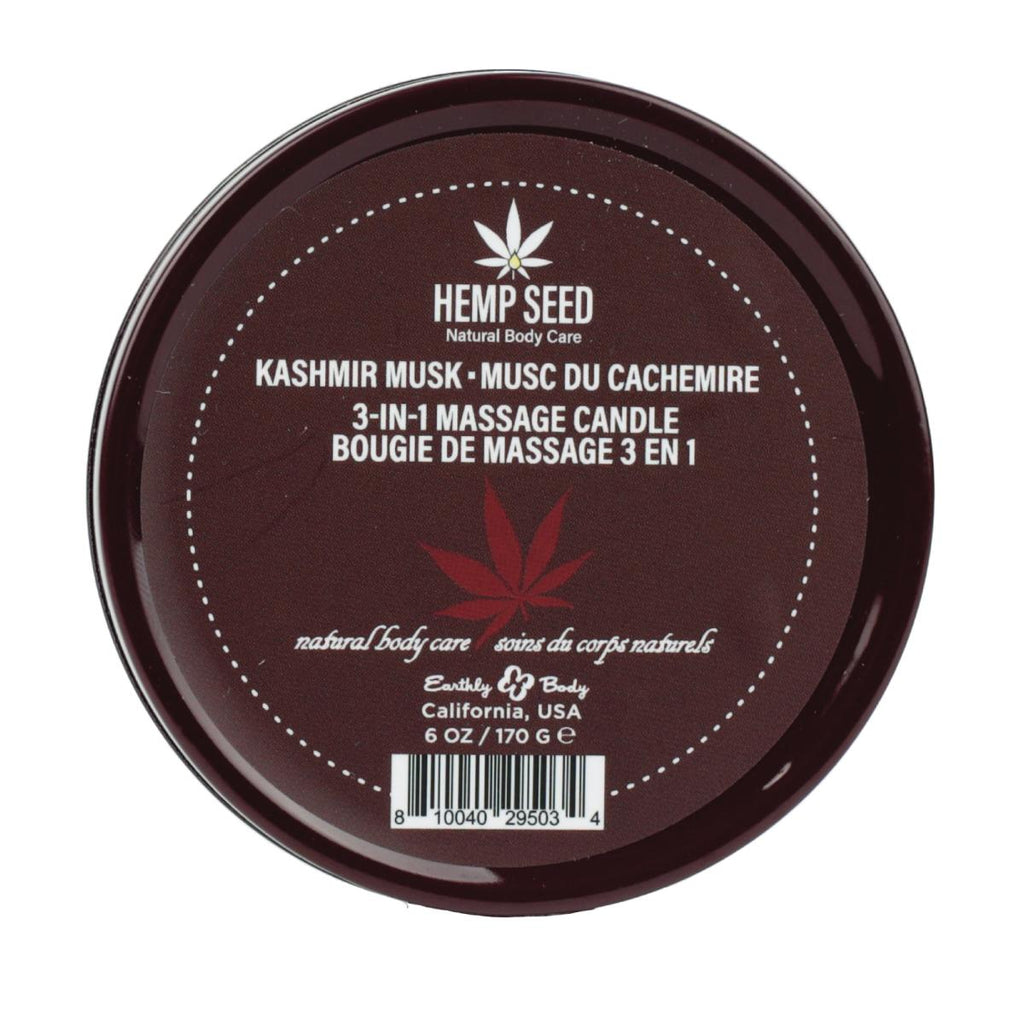 Hemp Seed 3-in-1 Massage Candle (6 oz, Kashmir Musk Scent) image 0