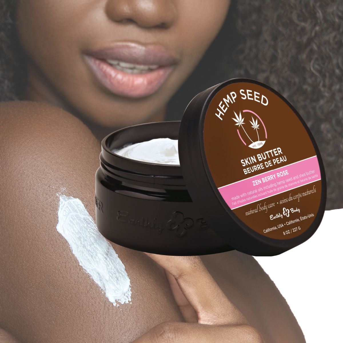 Hemp Seed Skin Butter (8 oz, Zen Berry Rose Scent) image 0